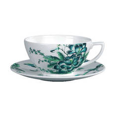 Chinoiserie White Tea Cup & Saucer