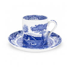Blue Italian Coffee Cup & Saucer