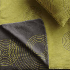 Multi Fine Line Circles Blanket Citron