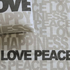 Love Peace Happiness Blanket White