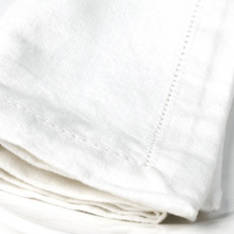 Hemstitch Round Tablecloth White