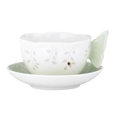 Butterfly Meadow Teacup & Saucer Green