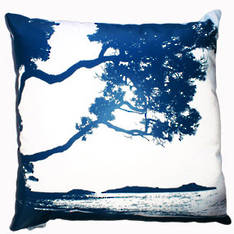 Beach Cushion White & Ocean