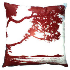 Beach Cushion White & Red