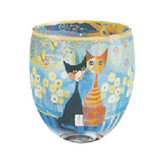 Glass Tealight Flower Cats