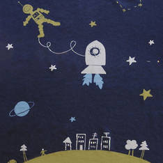 Rocket Ship Blanket Blue